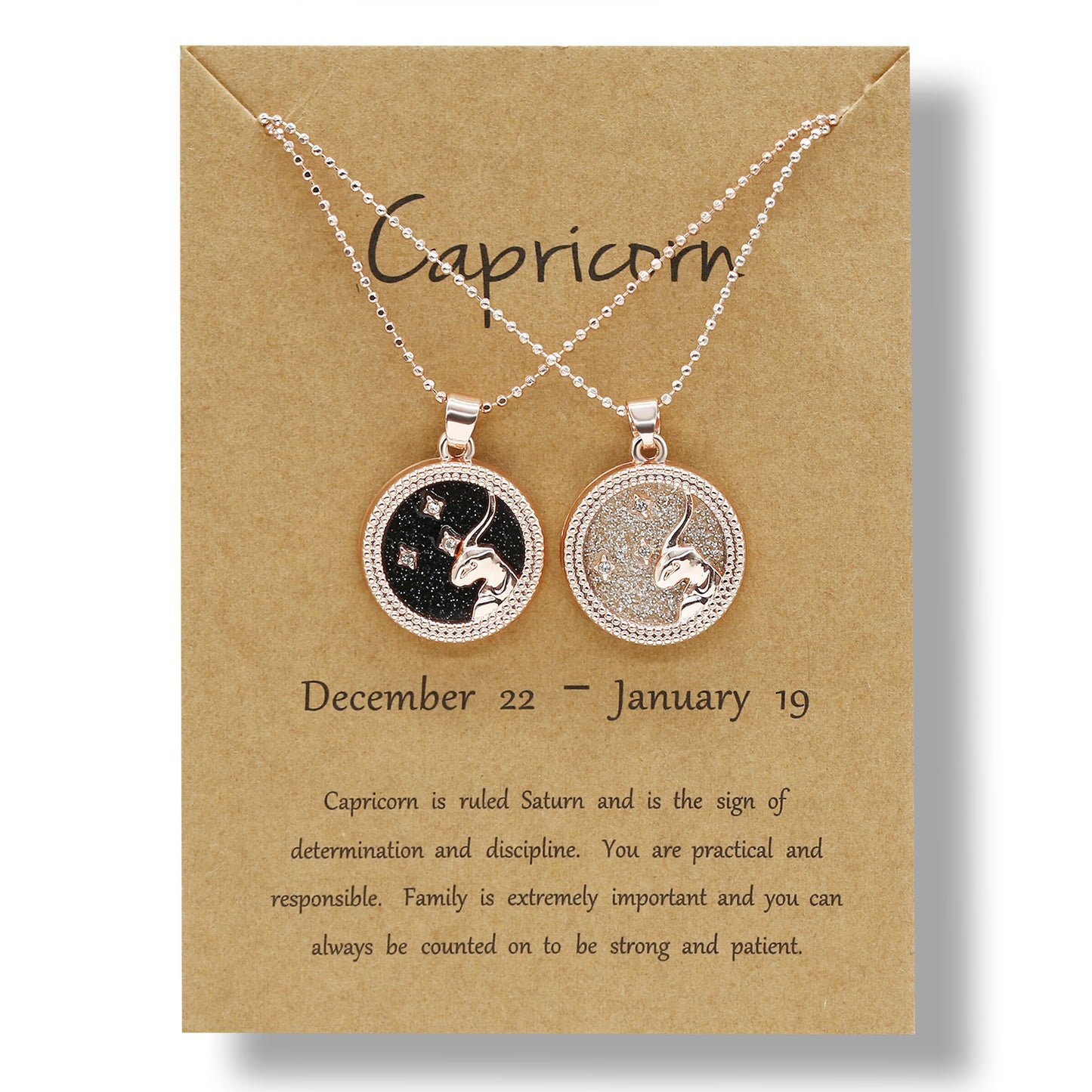 12 Constellation Couple Necklace (Gold Day and Night Combination)