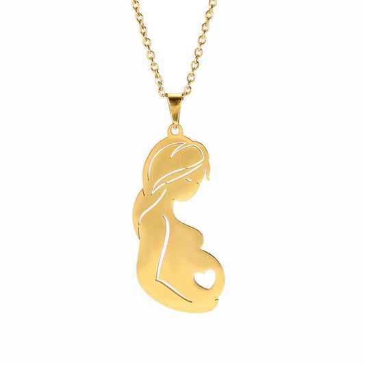Ethnic Style Mother Pregnant Love Necklace