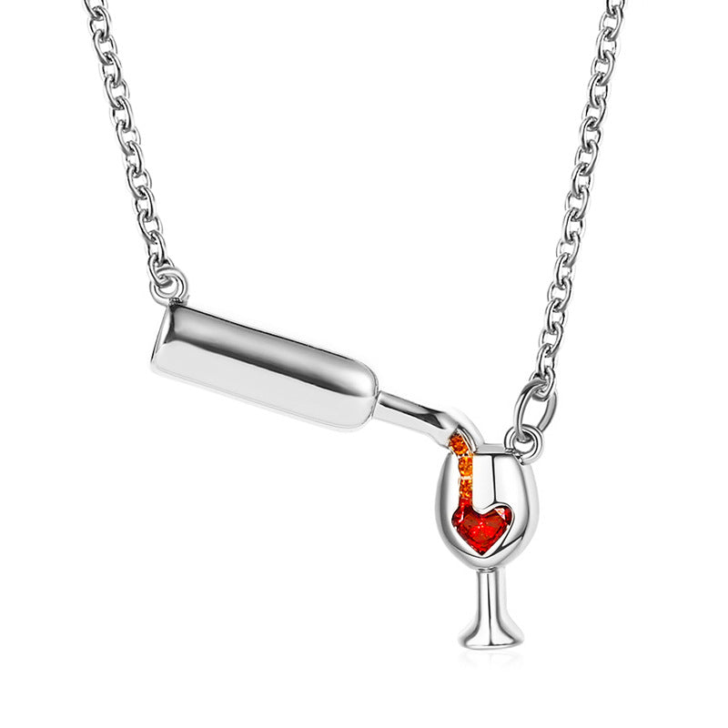 Shining Red Wine Love Necklace
