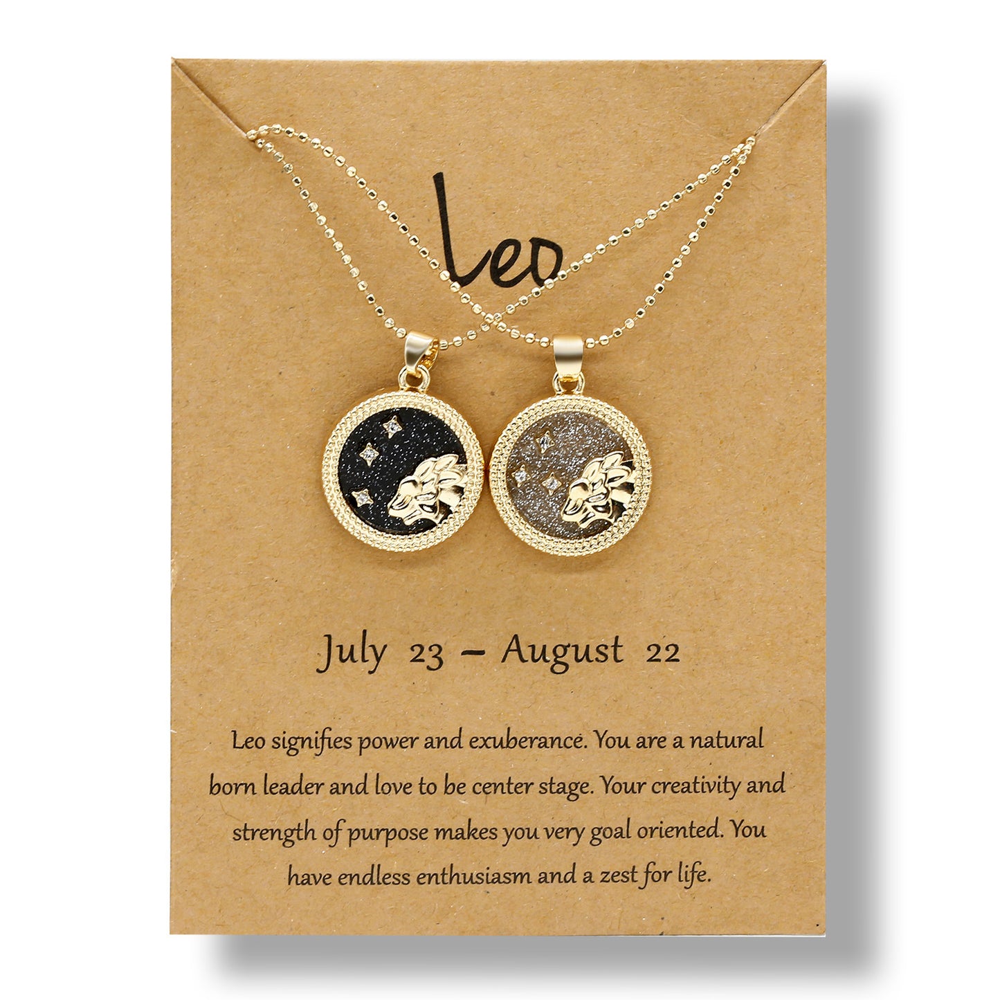 12 Constellation Couple Necklace (Gold Day and Night Combination)