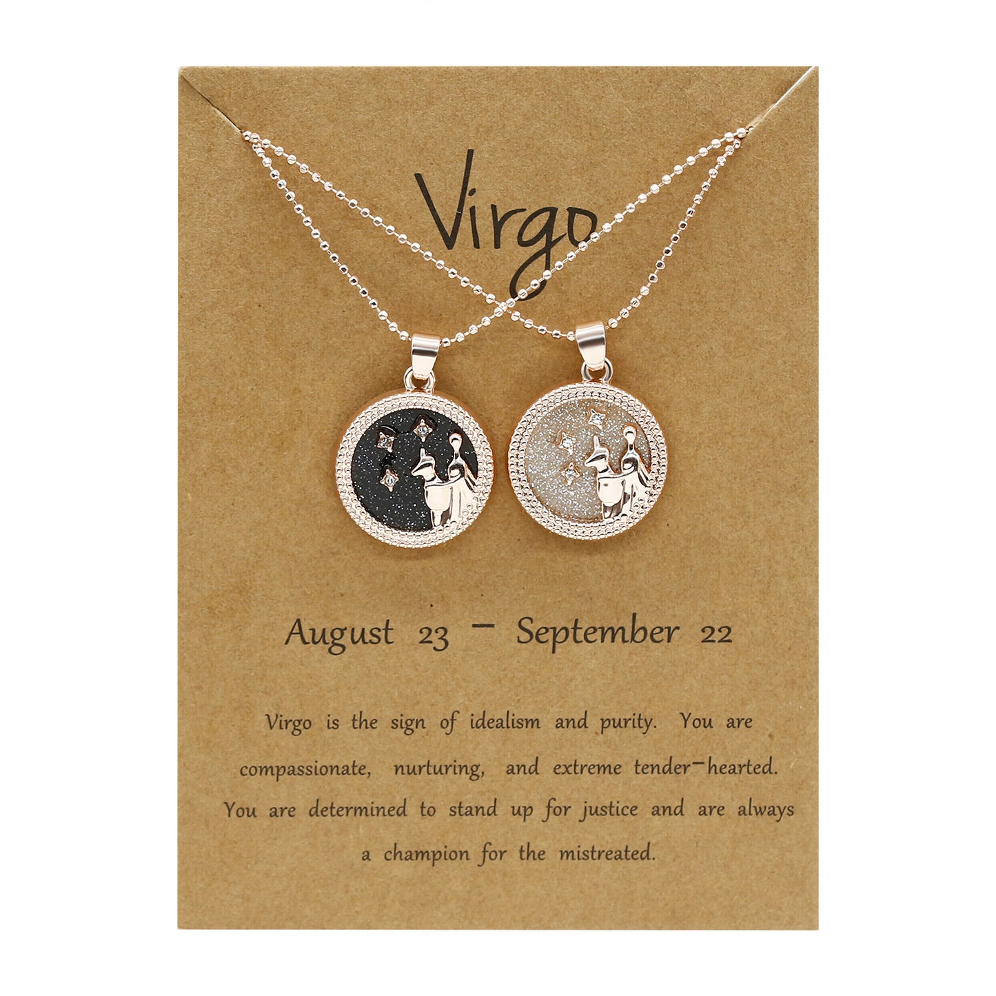 12 Constellation Couple Necklace (Gold Day and Night Combination)