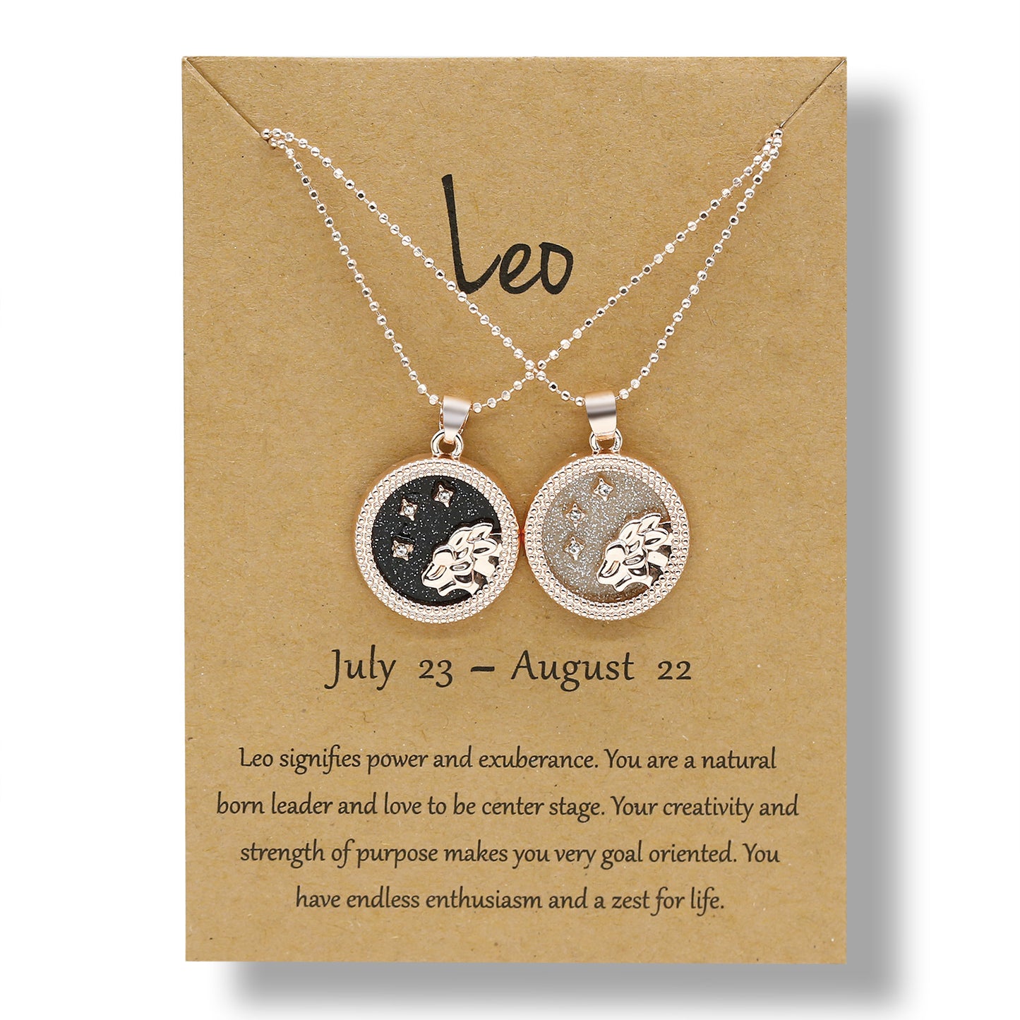 12 Constellation Couple Necklace (Gold Day and Night Combination)