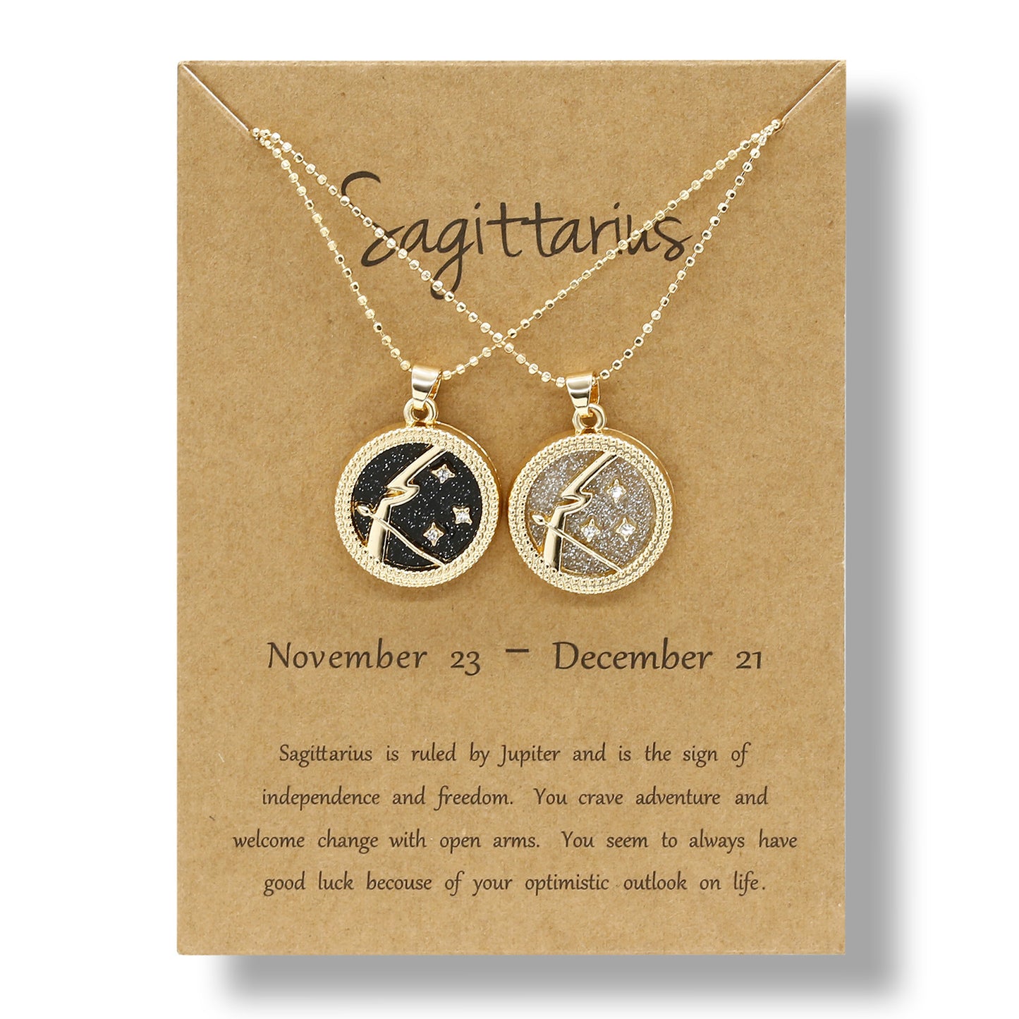 12 Constellation Couple Necklace (Gold Day and Night Combination)