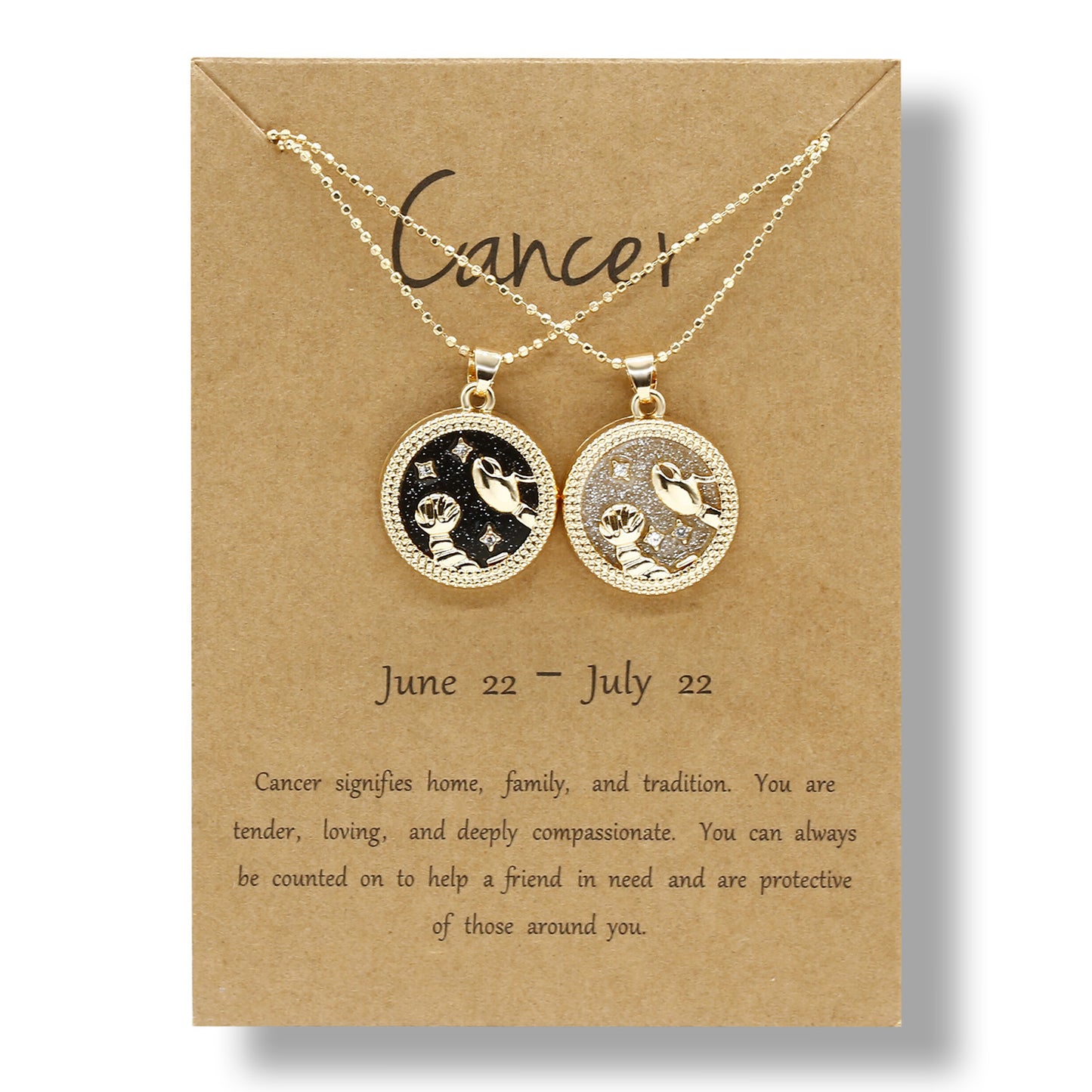 12 Constellation Couple Necklace (Gold Day and Night Combination)