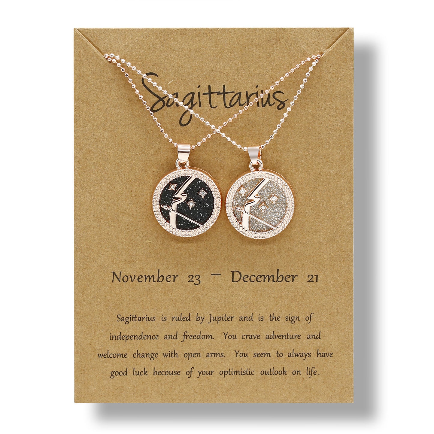 12 Constellation Couple Necklace (Gold Day and Night Combination)