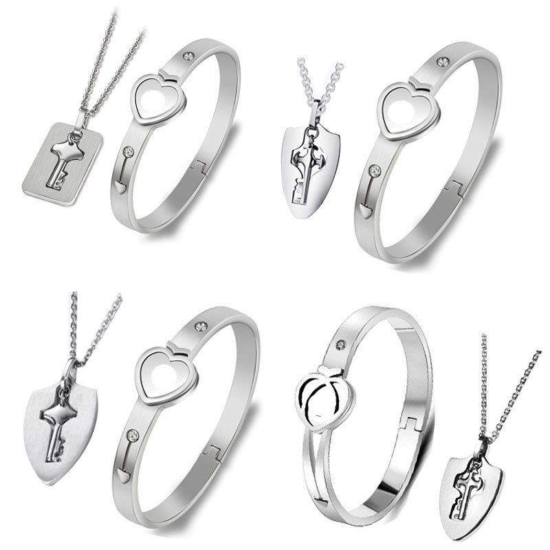 Couple Key to Your Heart Necklace and Bracelet