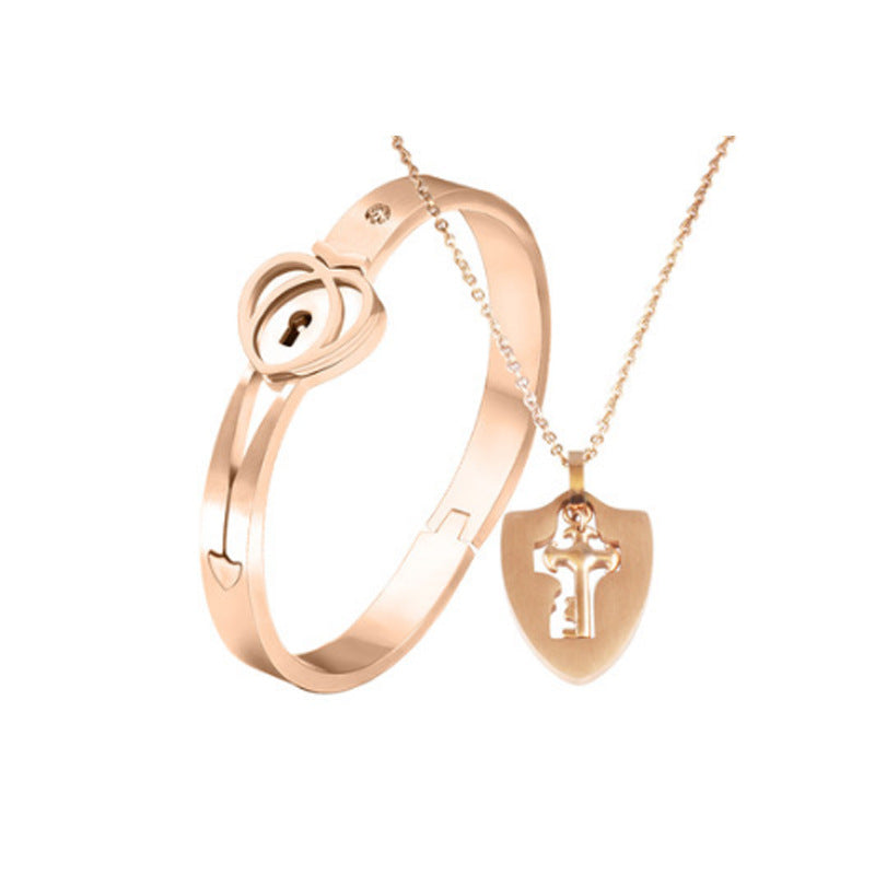 Couple Key to Your Heart Necklace and Bracelet
