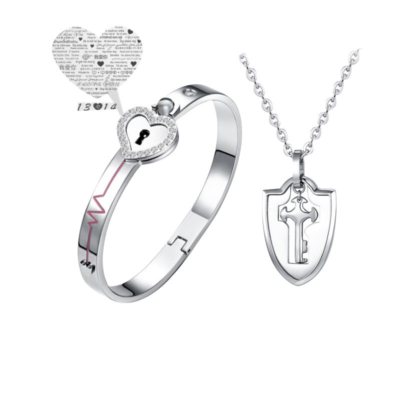 Couple Key to Your Heart Necklace and Bracelet