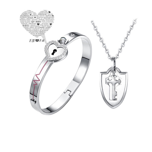 Couple Key to Your Heart Necklace and Bracelet