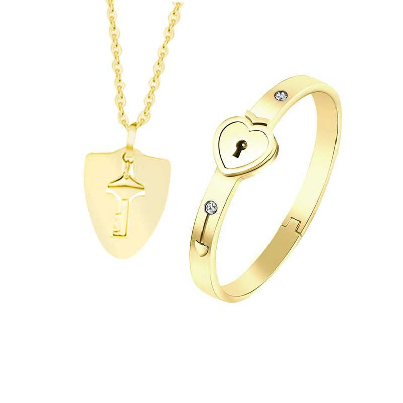 Couple Key to Your Heart Necklace and Bracelet