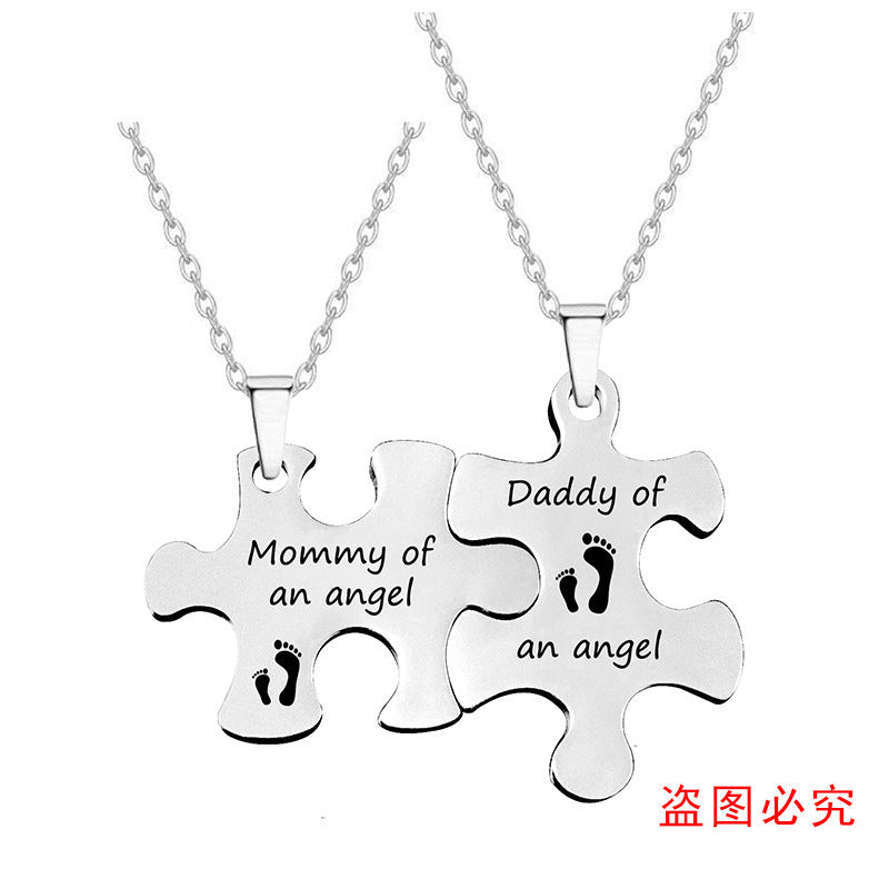 Couple Puzzle Necklace