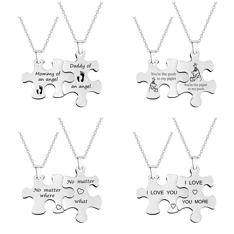 Couple Puzzle Necklace