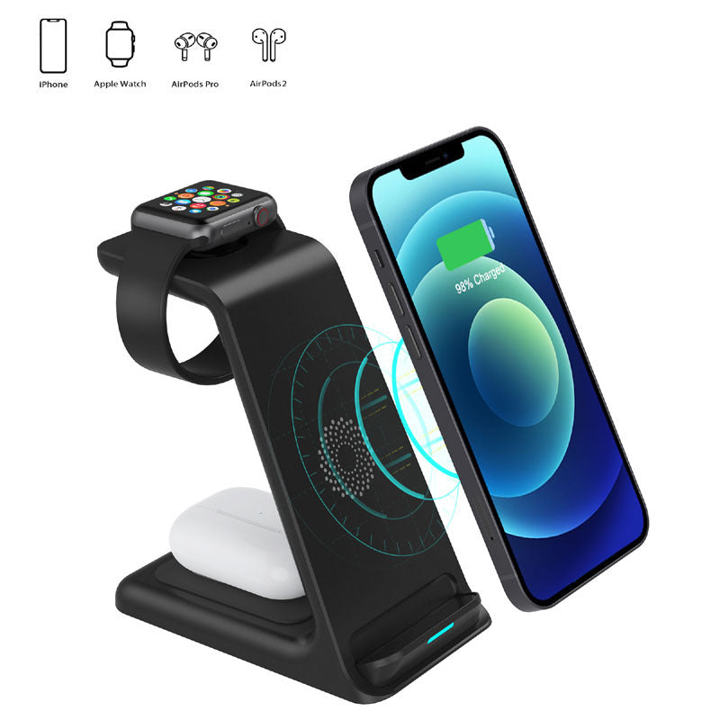 3 in 1 Induction Qi Wireless Charger Fast Charging Holder(For iPhone 14 13 12Pro Samsung Galaxy Watch 5 For Apple iWatch Charger)